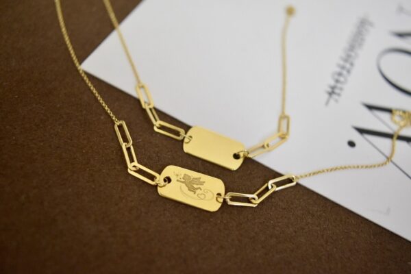 18k gold angel clavicle chain - Image 4