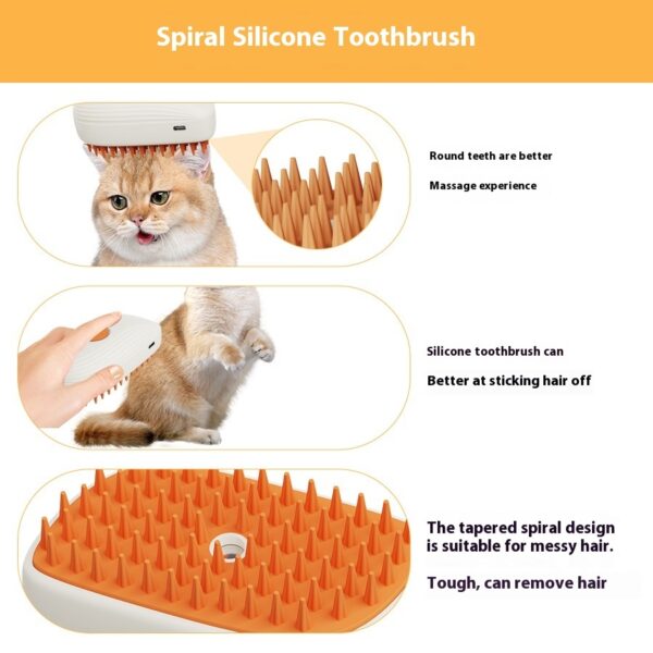 USB Rechargeable Pets Steam Brush Spray Massage Comb Pet Grooming Tools Cat Steam Comb Pet Products - Image 3