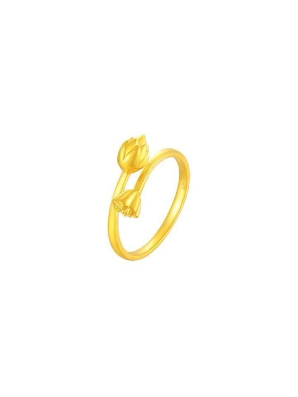 18K Gold Two Worlds Huan Ring Female Color Gold - Image 2