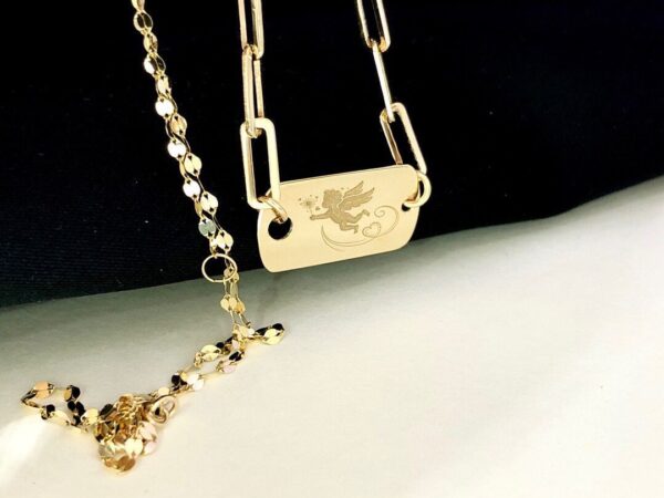 18k gold angel clavicle chain - Image 7